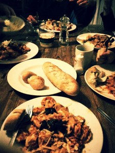 Delicious food on a dinner table