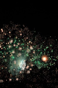 beautiful fireworks lightning the sky